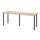 LAGKAPTEN/ADILS, desk, White stained oak effect/black