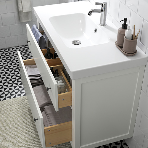 HEMNES / ORRSJÖN, mueble de baño con lavabo y cajones 3 de 6 open dialog
