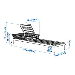 Ilustración de medidas - SEGERÖN tumbona