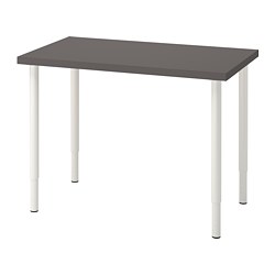 LINNMON/OLOV, desk, Dark gray / white