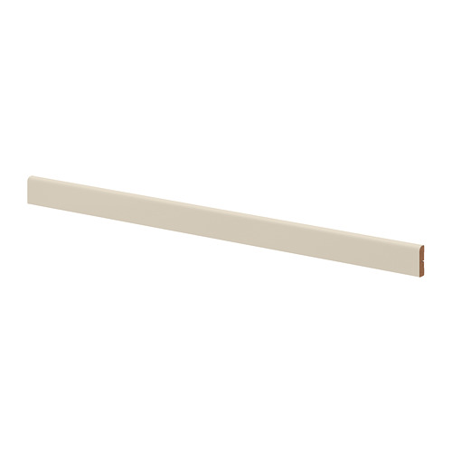 Embellecedor HAVSTORP beige, tablero de fibra y plástico, frente recto y liso.