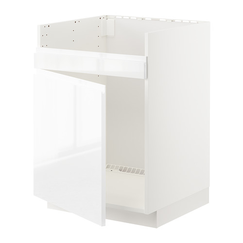 Mueble de cocina blanco METOD, diseño moderno y elegante, acabado de alto brillo.