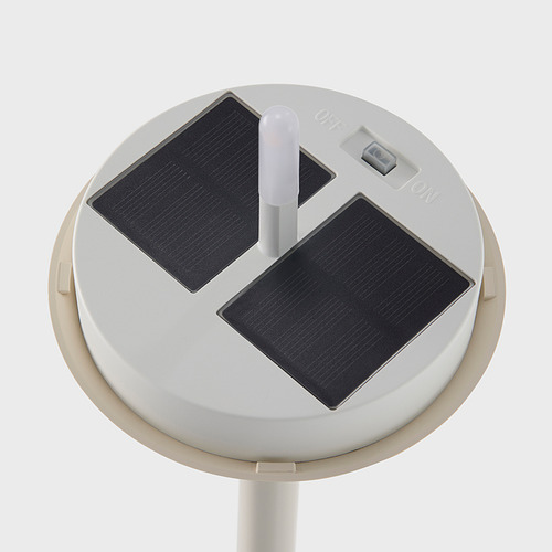 Lámpara solar con 2 paneles, led blanco, policarbonato duradero, abs, acero.