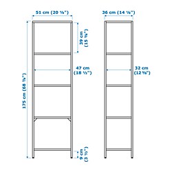 Measurement Illustration - VITTSJÖ shelf unit