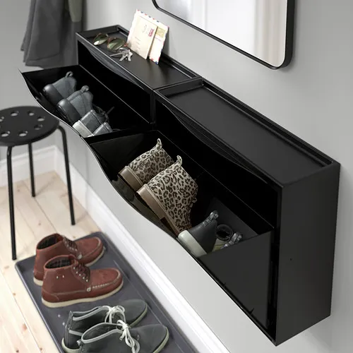 IKEA　TRONES IKEA Tenerife - TRONES zapatero con 2 compartimentos, negro