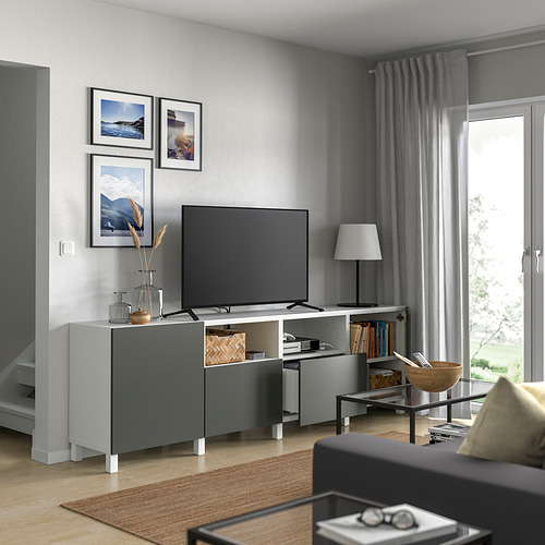 BESTÅ, TV bench with doors and drawers 7 of 8 open dialog