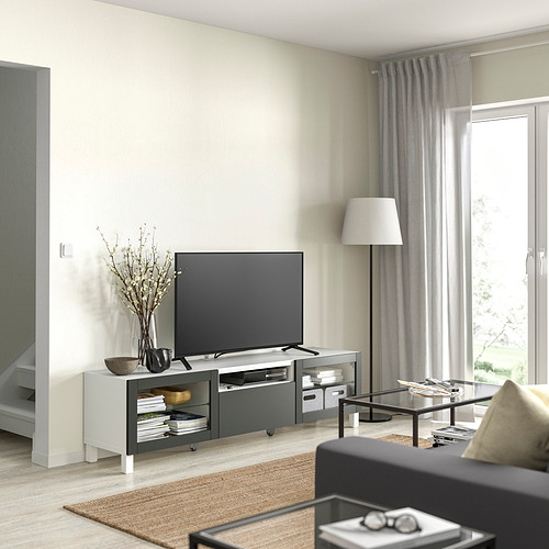 BESTÅ, TV unit with drawer runner, push-open. 8 of 9 open dialog