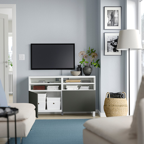 BESTÅ, TV unit with doors. 3 of 8 open dialog