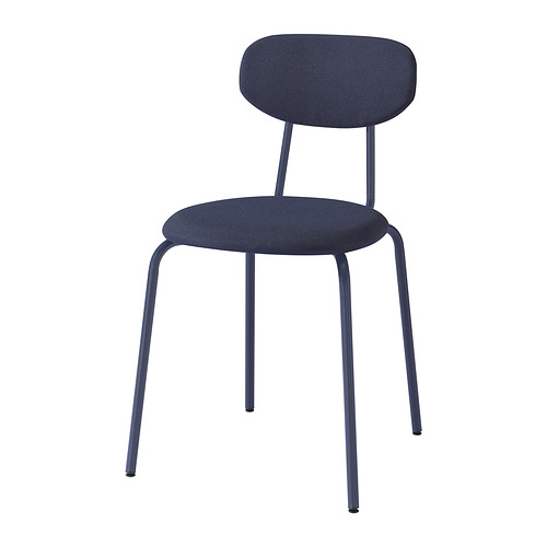 Silla Sandberg, azul, estructura metálica, asiento/respaldo acolchado, diseño moderno.