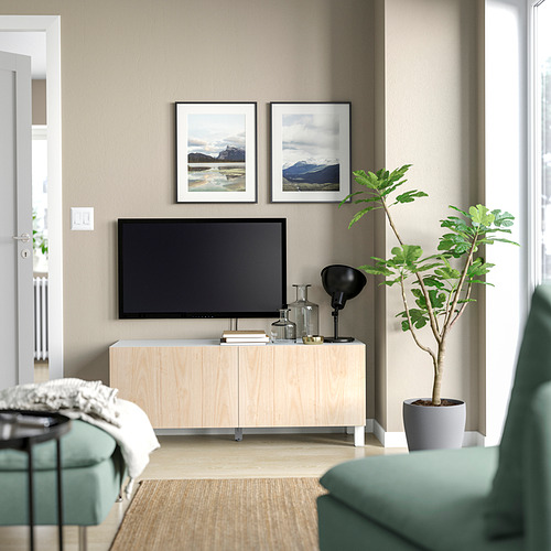 BESTÅ, TV bench with doors 2 of 6 open dialog