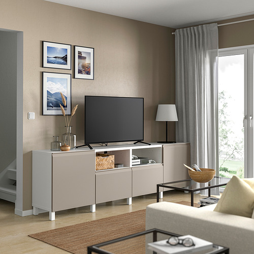 BESTÅ, TV bench with doors and drawers 2 of 8 open dialog