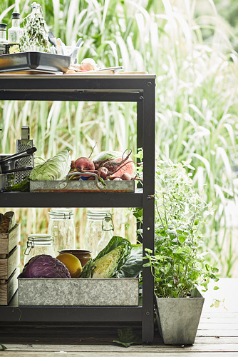 GRILLSKÄR, kitchen island shelf unit 2 of 9 open dialog