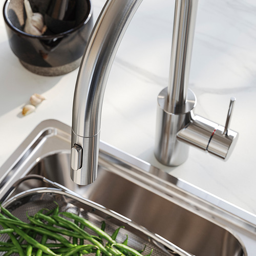 SALLSJÖN, pull out kitchen faucet with spray. 4 of 7 open dialog