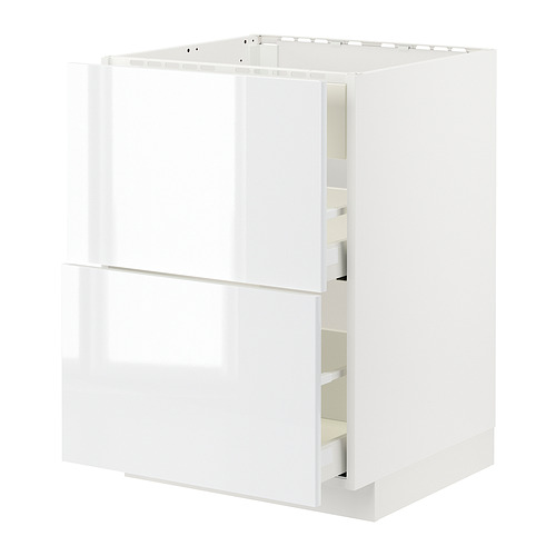Mueble de cocina blanco METOD, diseño elegante y moderno con dos cajones extraíbles.