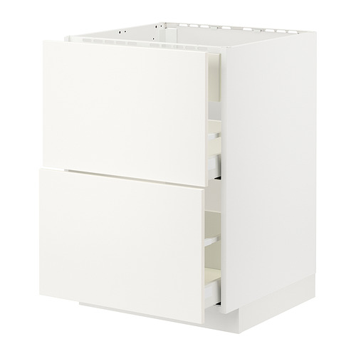 Mueble de cocina METOD en blanco con dos cajones, diseño elegante, acabado moderno.