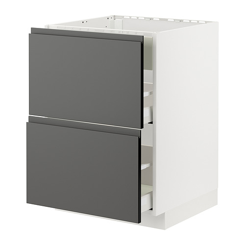 Mueble de cocina METOD de ikea gris con cajones.