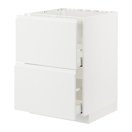 Mueble de cocina METOD blanco, moderno, minimalista, diseño de raíles, blanco, rectangular, con tiradores integrados.