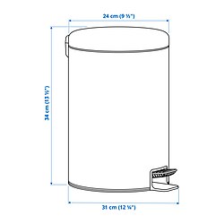 Measurement Illustration - STENTRAPPA pedal bin