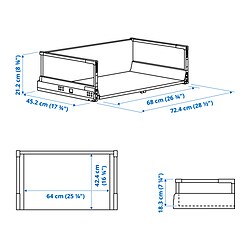 Measurement Illustration - MAXIMERA drawer, high
