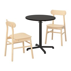 STENSELE/RÖNNINGE, table and 2 chairs, Anthracite