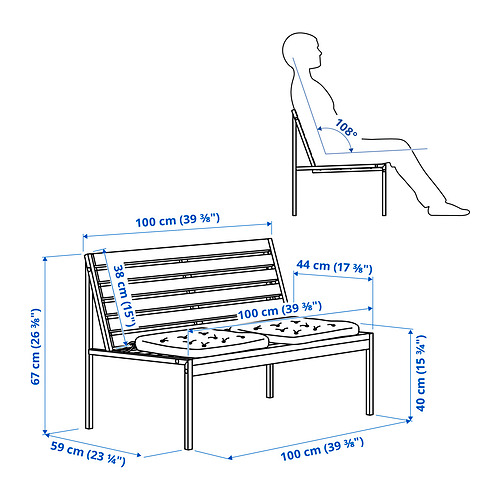 JOLPEN loveseat, outdoor