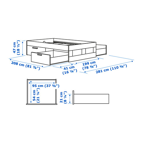 BRIMNES, bed frame with storage 6 of 6 open dialog