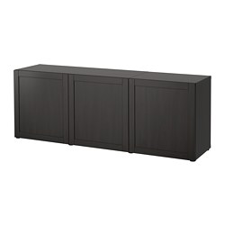 BESTÅ, storage combination with doors, Black-brown / Hanviken black-brown