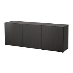 BESTÅ, storage combination with doors, Black-brown / Lappviken black-brown