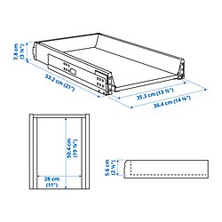 Ilustración de medidas - MAXIMERA cajón bajo