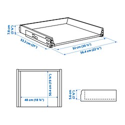 Ilustración de medidas - MAXIMERA cajón bajo
