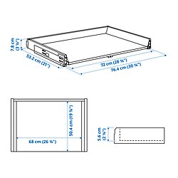 Ilustración de medidas - MAXIMERA cajón bajo