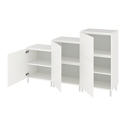 PLATSA, cabinet with 5 doors, White / Fonnes white