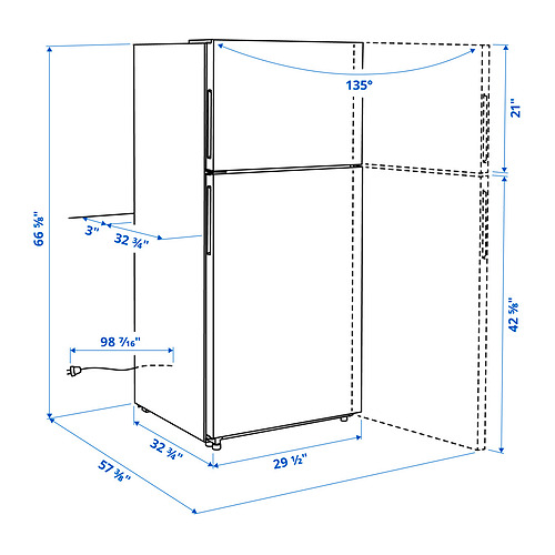 OLOFSFORS, top-freezer refrigerator. 6 of 7 open dialog