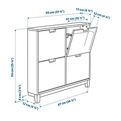 Measurement Illustration - STÄLL shoe cabinet with 4 compartments