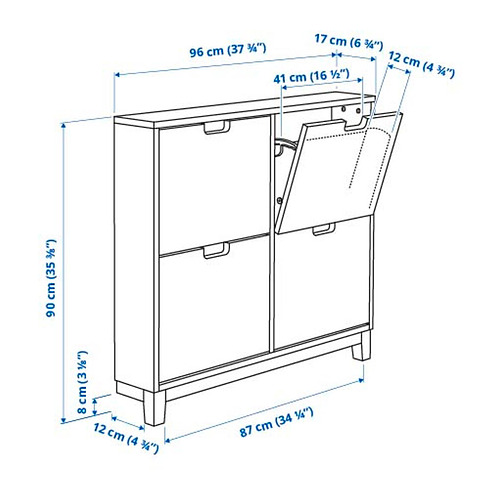 STÄLL, shoe cabinet with 4 compartments 6 of 6 open dialog