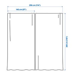 Ilustración de medidas - STENFRÖ visillo, pack de 2 unidades
