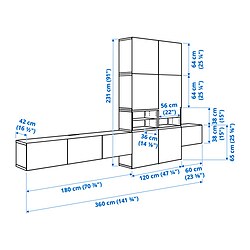 Ilustración de medidas - BESTÅ Mueble TV