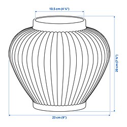 Ilustración de medidas - PELARBJÖRK florero / jarrón