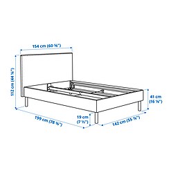 Measurement Illustration - TÄRNKULLEN cover for bed frame