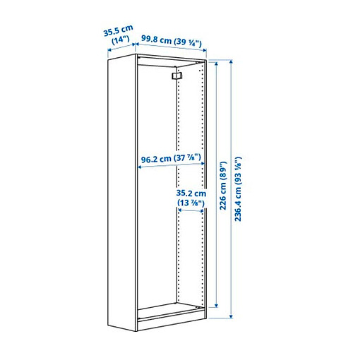 PAX, wall-mounted storage frame 6 of 6 open dialog