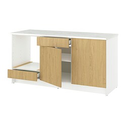 KNOXHULT, base cabinet with doors and drawer, Oak effect
