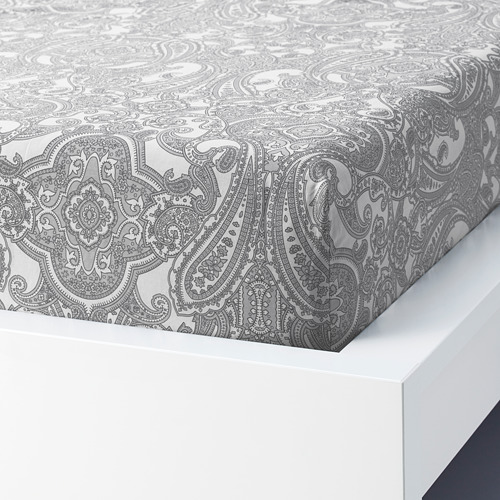 IKEA Tenerife Compra Muebles, Iluminación, Accesorios para JÄTTEVALLMO Sábana bajera ajustable, blanco, azul, 140x200