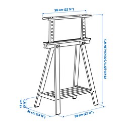 Ilustración de medidas - MITTBACK caballete