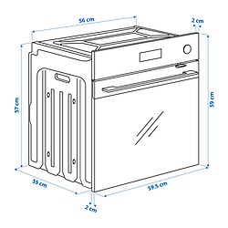 Ilustración de medidas - SPJUTBO horno con ventilador aire forzado