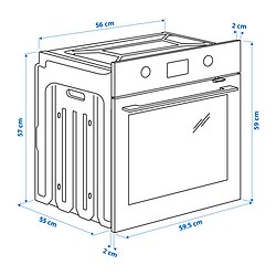 Ilustración de medidas - FRILLESBO horno con ventilador aire forzado