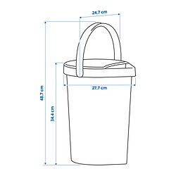 Ilustración de medidas - BERGVATTNET cubo