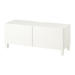BESTÅ, TV bench with doors, White / Lappviken white