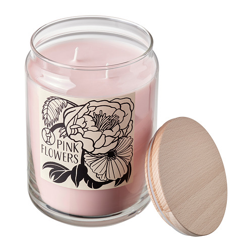 PRAKTHÄGER, scented cndl in glass w lid/2 wicks. 1 of 6 open dialog