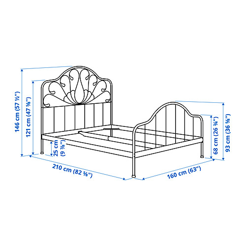 Measurement Illustration - MELLGRUND bed frame
