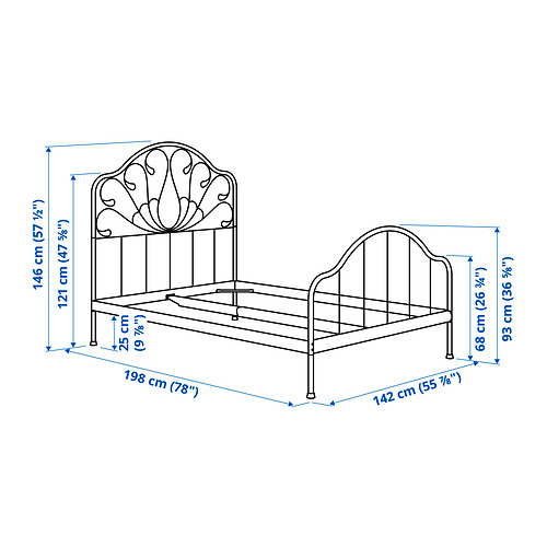 Measurement Illustration - MELLGRUND bed frame